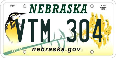 NE license plate VTM304