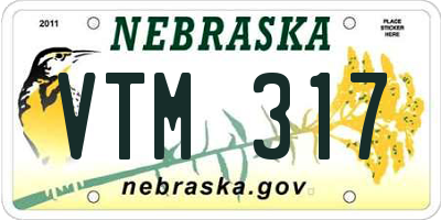 NE license plate VTM317
