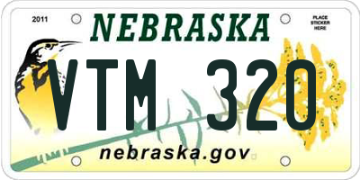 NE license plate VTM320
