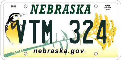 NE license plate VTM324