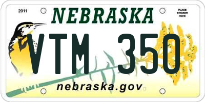 NE license plate VTM350