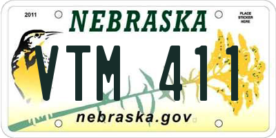NE license plate VTM411