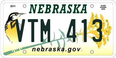 NE license plate VTM413