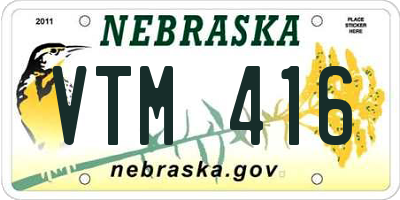 NE license plate VTM416