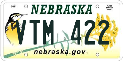 NE license plate VTM422