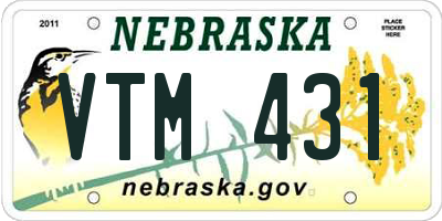 NE license plate VTM431