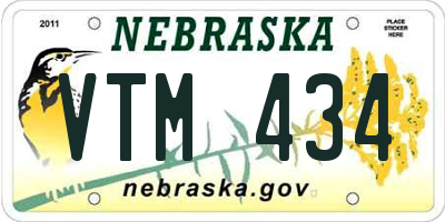 NE license plate VTM434