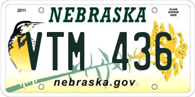NE license plate VTM436