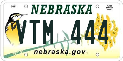 NE license plate VTM444
