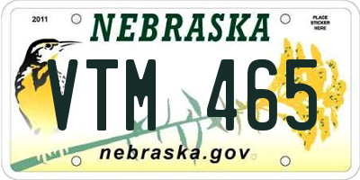 NE license plate VTM465
