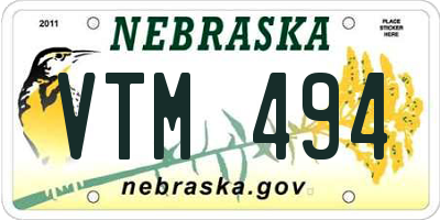 NE license plate VTM494