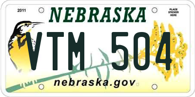 NE license plate VTM504