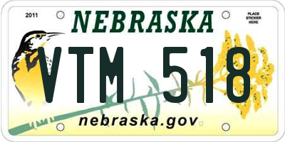 NE license plate VTM518