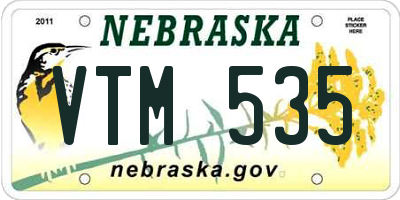 NE license plate VTM535