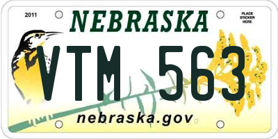 NE license plate VTM563