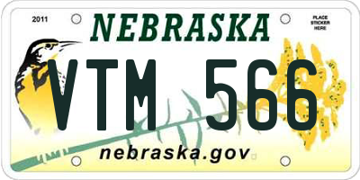 NE license plate VTM566