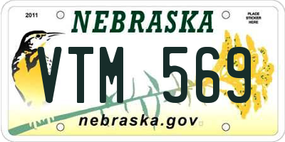 NE license plate VTM569
