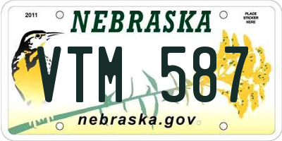 NE license plate VTM587