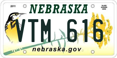 NE license plate VTM616