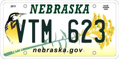 NE license plate VTM623