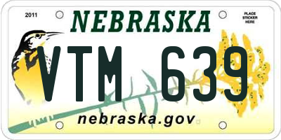 NE license plate VTM639