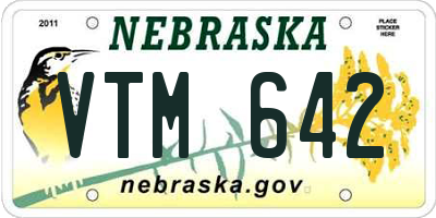 NE license plate VTM642