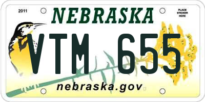 NE license plate VTM655