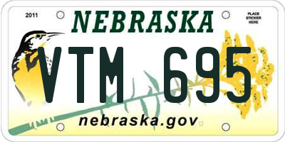 NE license plate VTM695