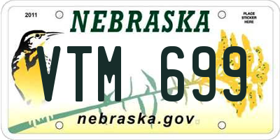 NE license plate VTM699