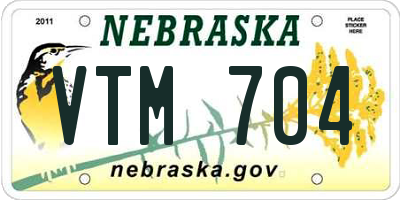 NE license plate VTM704