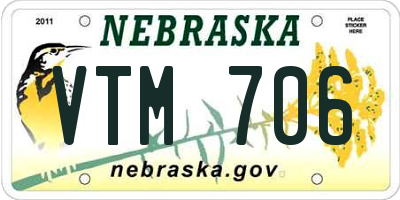 NE license plate VTM706