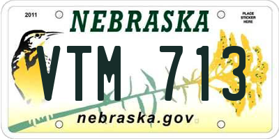 NE license plate VTM713