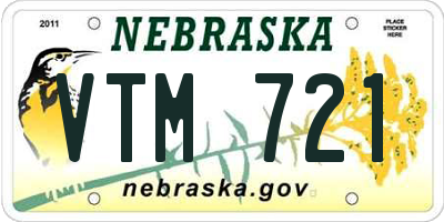NE license plate VTM721