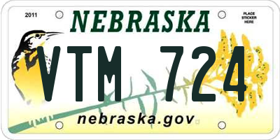 NE license plate VTM724