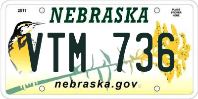 NE license plate VTM736