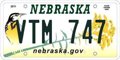 NE license plate VTM747