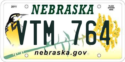 NE license plate VTM764