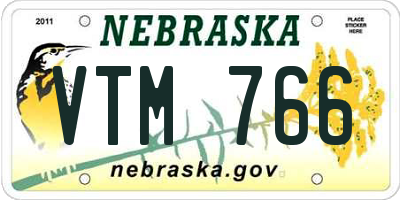 NE license plate VTM766
