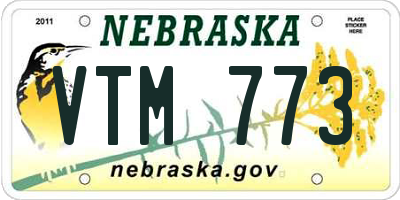 NE license plate VTM773