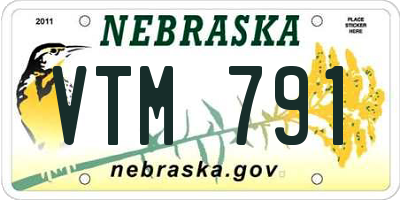 NE license plate VTM791