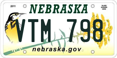 NE license plate VTM798