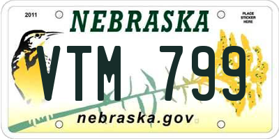NE license plate VTM799