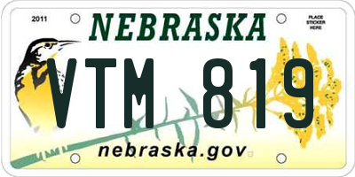 NE license plate VTM819