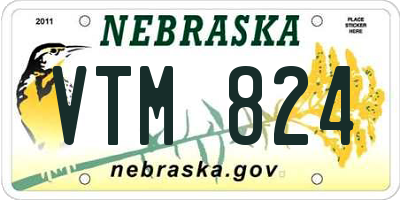 NE license plate VTM824