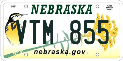 NE license plate VTM855