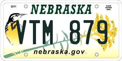 NE license plate VTM879