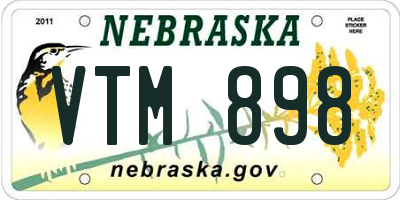 NE license plate VTM898