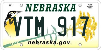 NE license plate VTM917