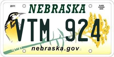 NE license plate VTM924