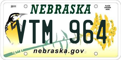 NE license plate VTM964